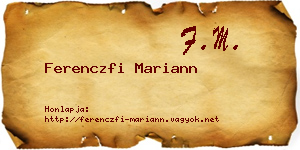 Ferenczfi Mariann névjegykártya